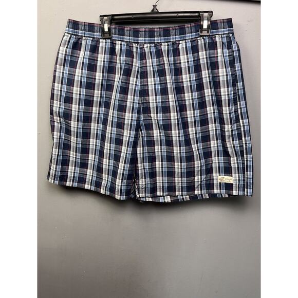Chaps Board Shorts Men’s‎ Size XL Lined Swim Trunks Blue Red Plaid pockets - Picture 1 of 11